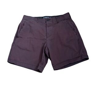 Men's Abercrombie & Fitch Dark Plum Flat Front Chino Shorts